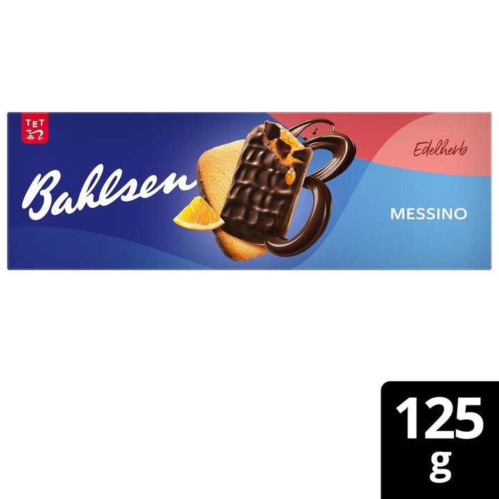 Bahlsen Messino Edelherb - 1 pachet - Aluat pufos cu umplutură de portocale și ciocolată neagră (1 x 125 g)