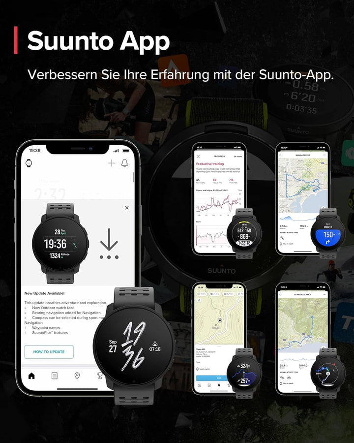 Ceas multisport SUUNTO 9 Peak Pro - Smartwatch robust în aer liber, ecran din sticlă de safir și 100 m rezistent la apă, ușor și subțire, GPS precis, durată lungă de viață a bateriei, măsurare a ritmului cardiac la încheietură