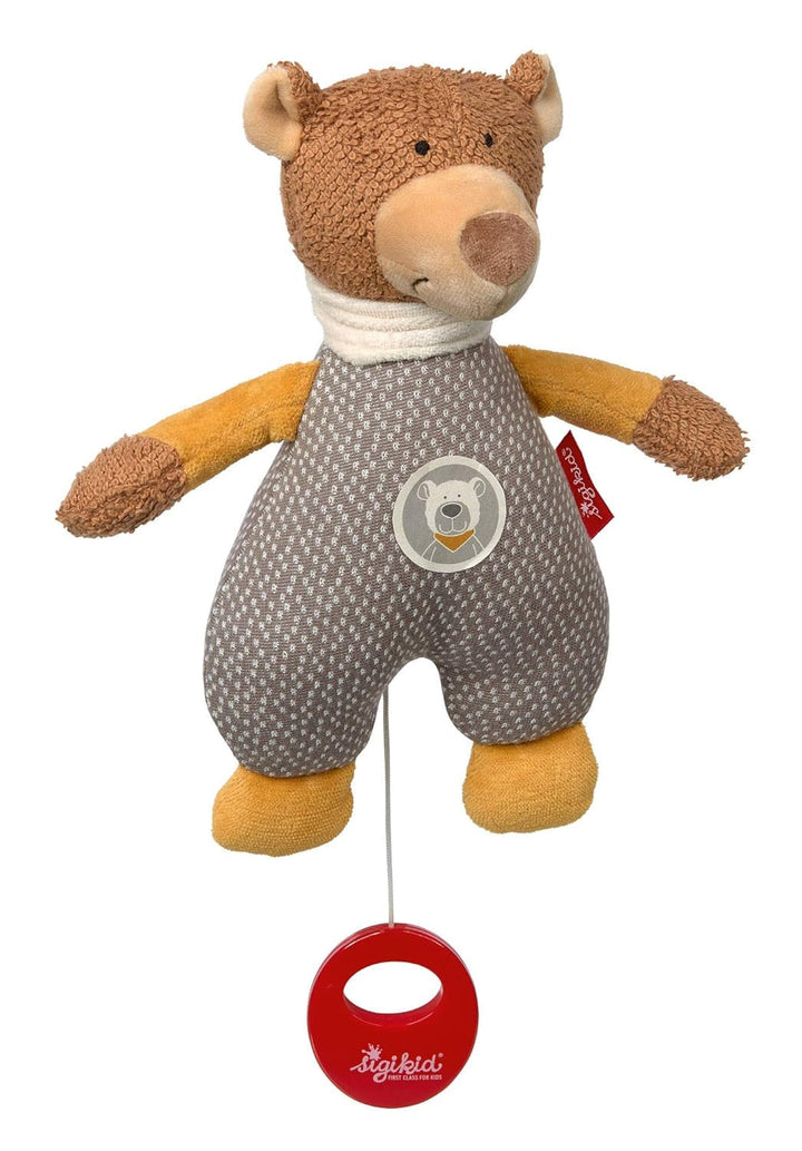 SIGIKID 39265 cutie muzicală Semmel Bunny fete și băieți jucărie pentru copii recomandată de la naștere albastru/bej Jucarii Bebe Naty Shop Maro/gri