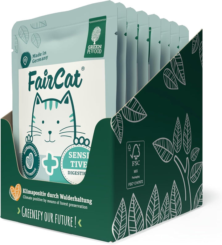 Green Petfood Faircat Multipack (6 X 85 G) | Adult | Hrană umedă premium pentru pisici adulte | 6 arome delicioase diferite în Multipack | Fără cereale | Hrană umedă pentru pisici | 6Pack
