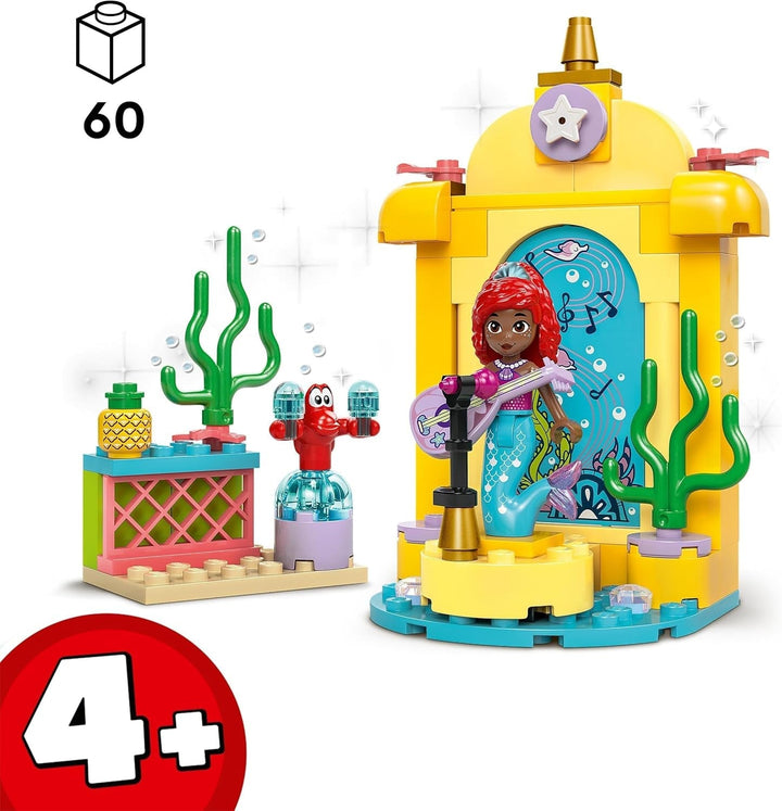 LEGO Ç€ Disney Princess Arielle's Musical Stage, jucărie de construit pentru copii cu 2 figuri, idee de cadou pentru fete și băieți de la 4 ani și pentru fanii serialului TV, jucărie pentru copii 43235