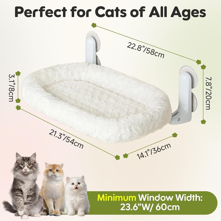 Șezlong pliabil pentru pisici EDAGNY, model plush, pentru plajă și privit - Șezlong pliabil pentru pisici, cu husă lavabilă și reversibilă - cadru robust din oțel, pentru o greutate de până la 15 kg, alb M