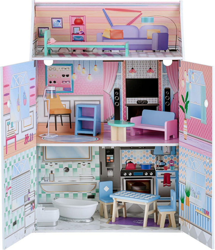 Olivias Little World Glasshouse Kids 12" Doll House & 10 Accesorii Pentru Păpuși 3.5" Multi Td-12518D