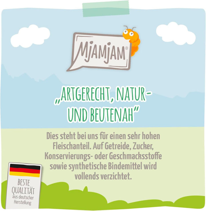 Mjamjam - Hrană umedă premium pentru pisici - Insect cu pui suculent, pachet de 6 (6 X 400 G), fără cereale cu proteine de insecte