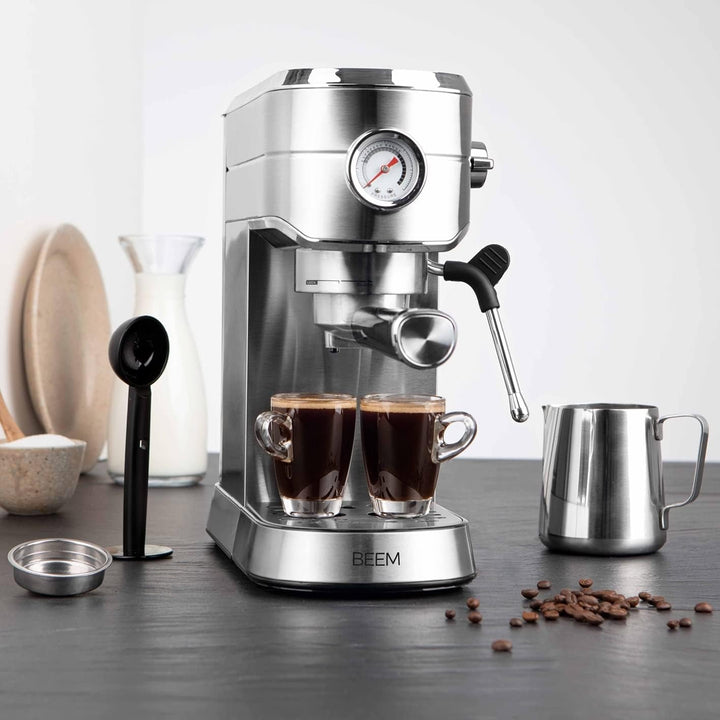 Beem Espresso Ultimate portafilter mașină din oțel inoxidabil în culoarea argint 20 bar, dimensiuni: 31.2Cm X 13.9Cm X 30.4Cm, 02032