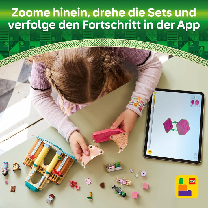 LEGO Wicked Glinda, Elphaba și Nessarose la Universitatea Shiz, barcă cu pânze și 3 figurine, barcă de jucărie, cadou pentru fete și băieți de la 7 ani, iubitorii casei de păpuși 75681