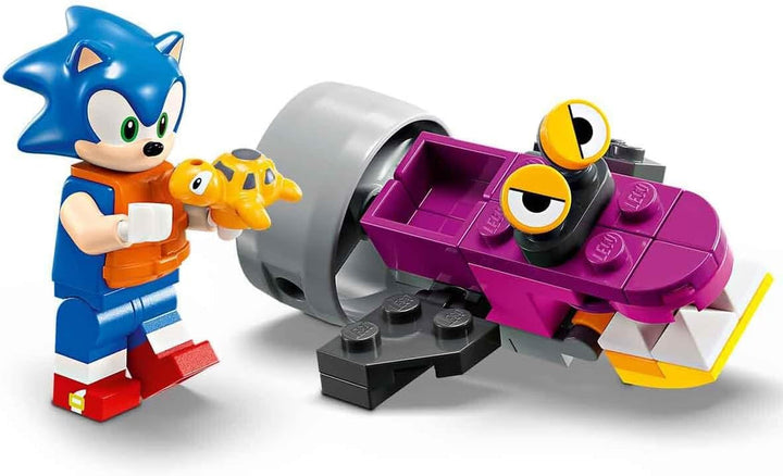 LEGO Sonic the Hedgehog Tails™ Adventure Boat, jucărie interactivă cu personaje de jocuri video și schiuri de apă, cadou pentru băieți, fete și gameri de la 8 ani 76997