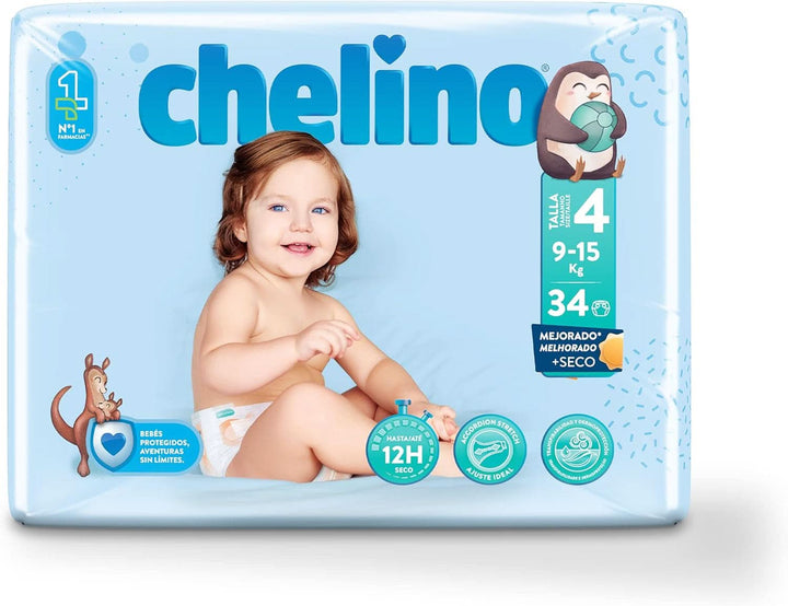 Chelino Kinderwindeln Größe 4 (9-15Kg), 34 Stück