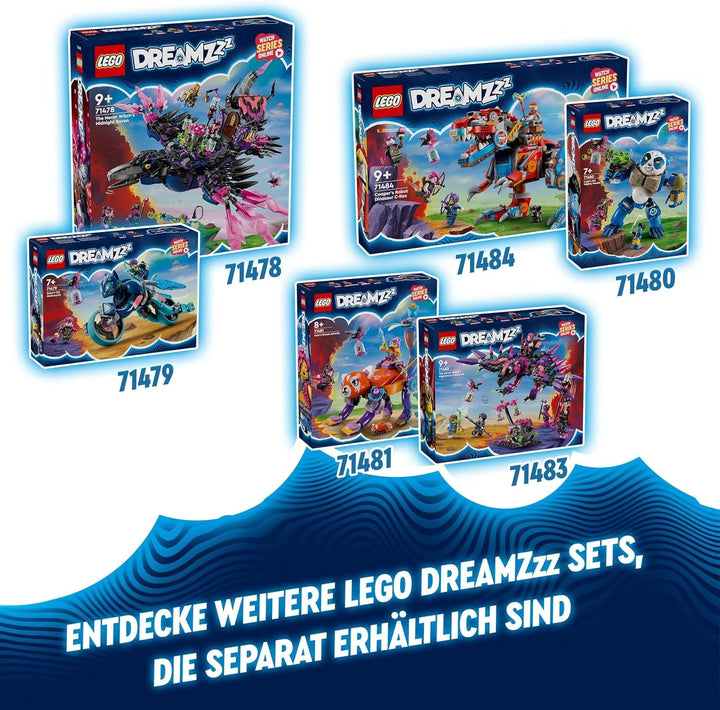 LEGO Dreamzzz 3-In-1 The Midnight Raven Of The Never Witch, Playset pentru băieți și fete de la 9 ani, cu figurine de animale, colibă fantastică pentru a o transforma într-o casă, un păianjen sau o pasăre 71478
