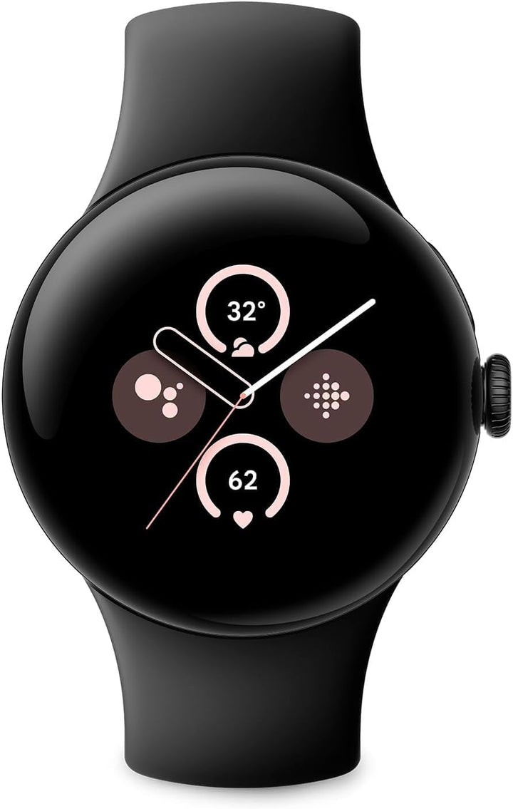 Google Pixel Watch 2 cu monitorizarea ritmului cardiac Fitbit, gestionarea stresului și securitate, smartwatch Android, carcasă din aluminiu negru mat, obsidian, WLAN