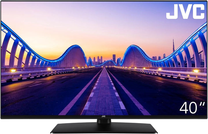 JVC 40 Zoll Fernseher LT-40VF4455 Full HD Fernseher Mit 102 Cm Bildschirmdiagonale Und Integriertem Triple-Tuner, LED TV Schwarz