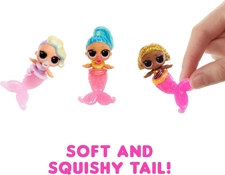 L.O.L. Surpriză! Mermaids Baby Sisters - Cu cozi care își schimbă culoarea, Selecție surpriză, Conține 1 păpușă cu accesorii drăguțe, Colecționează toate cele 8 păpuși, Pentru copii cu vârsta peste 4 ani (pachet de 2)