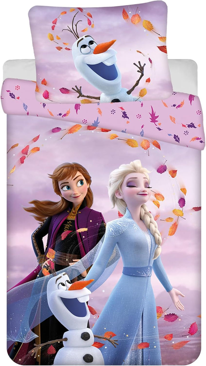 Frozen Kinderbettwäsche Set Bettbezug 140X200 + Kopfkissenbezug 70X90 Aus Baumwolle Öko-Tex Standard Für Mädchen Frozen Eiskönigin Anna ELSA Olaf Naty Shop Default Title