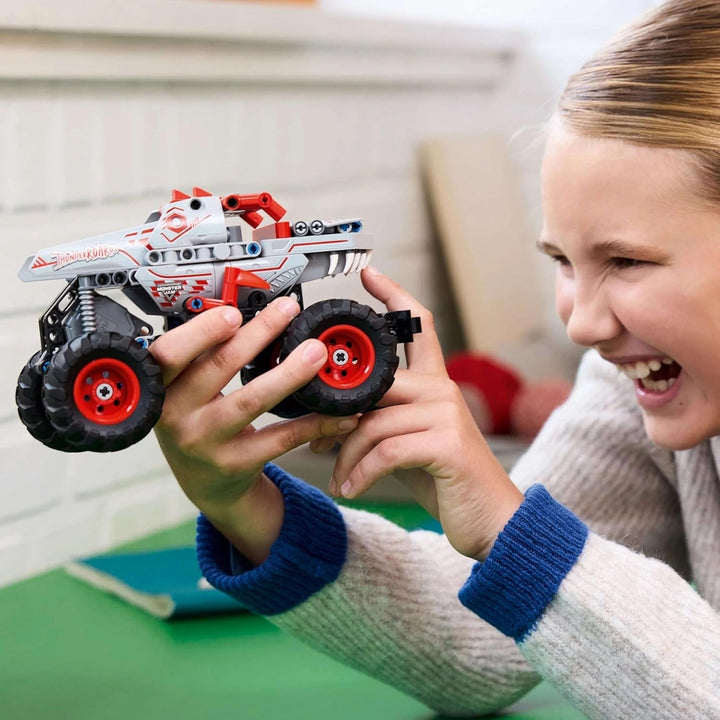 LEGO Technic Monster Jam Thunderroarus, camion monstru de jucărie cu funcție de retragere, jucărie de construcție pentru copii, cadou pentru băieți și fete cu vârsta de 7+ 42200
