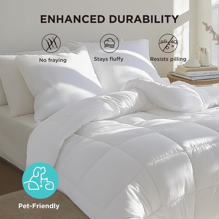 BEDSURE Cuvertură matlasată Full/Queen (88"X88") Alb Plapumi si pilote Naty Shop