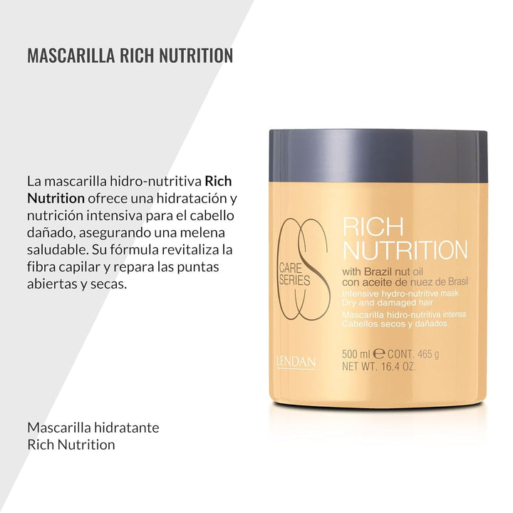 Mască de păr hidratantă - Nutriție bogată - 500 ml - păr uscat și deteriorat - cu ulei de nuci braziliene - hrănește și asigură o hidratare intensă a părului, repară Masca de par Naty Shop