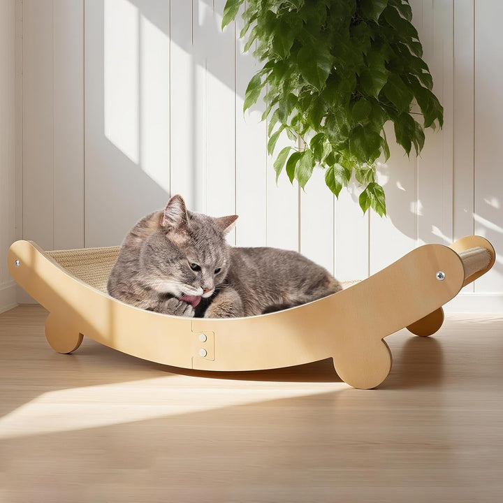 Zgâriator pentru pisici Partideal, covoraș curbat pentru zgâriat, placă de zgâriat din sisal, pat pentru pisici, pat pentru pisici din sisal natural, scaun curbat la 160° pentru pisici mari, pentru interior și exterior