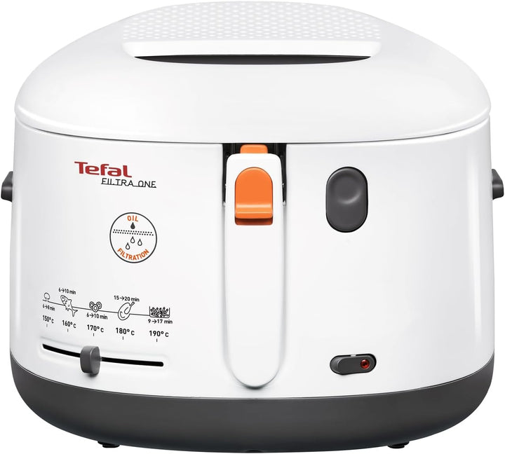 Tefal FF1631 Fritteuse Filtra One | 1.900 W | Kapazität 1,2 Kg | Clean-Oil-System | Auffangsieb FüR Frittierreste | Wärmeisoliert | Spülmaschinenfest Weiß