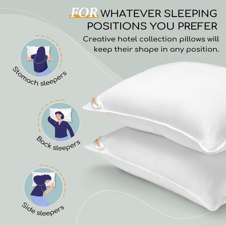 HARBOREST Pernă de pat pentru dormit, 2 bucăți, Pluș de lux, Pernă alternativă, Bună pentru cei care dorm lateral și pe spate, Colecția hotelului, Pernă, Standard/Queensize, 50.8 X 66 Cm