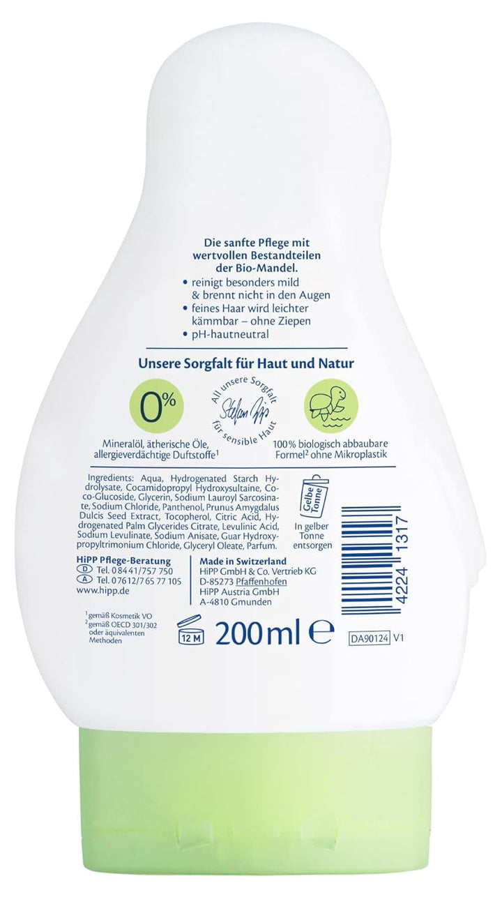 HiPP Babysanft 2in1 Șampon + Duș, pachet de 6 (6 x 200 ml)