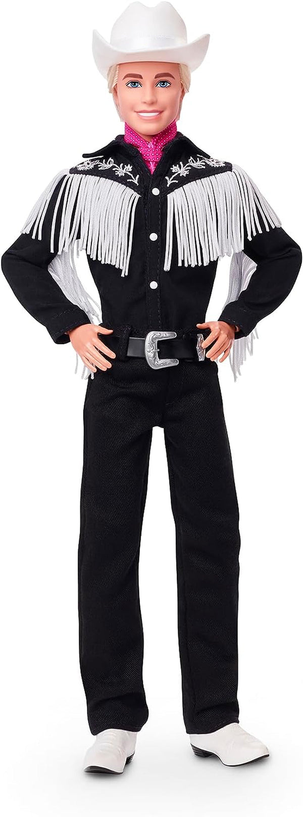 BARBIE the MOVIE Ken - Păpușă de colecție din lungmetraj cu ținută western, cămașă vintage, pălărie de cowboy, cizme albe, pentru copii de la 3 ani în sus, HRF30