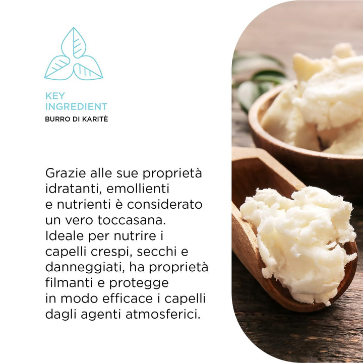 Kemon - Nourish Mask, mască hrănitoare pentru păr fragil, uscat și creț, pe bază de unt de shea, promovează descurcarea, pentru păr moale, 200 ml Masca de par Naty Shop