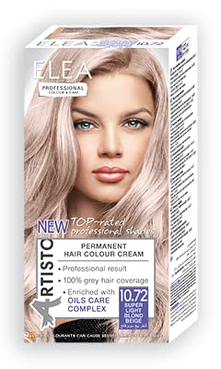 Culoarea permanentă a părului Color & Care 120ml, rezultat profesional, acoperirea părului gri, îmbogățită cu complexe de îngrijire a uleiurilor-Culoarea părului de lungă durată (10.1 Super blond deschis cenușă) Vopsea pentru par Naty Shop 10.72 Bej blond super deschis
