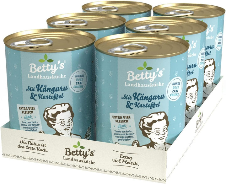 Betty'S Landhausküche cutie de hrană umedă pentru pisici, Fără cereale, Cea mai bună calitate, Carne de înaltă calitate, Gently cooked, Potrivit pentru toate rasele de pisici, Pui și fazan cu ulei de borangic 6 X 200 G