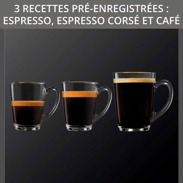 Mașină automată de espresso Krups YY8125FD Măcinător de cafea Beans cu presiune manuală (15 bar, duză de abur) Negru