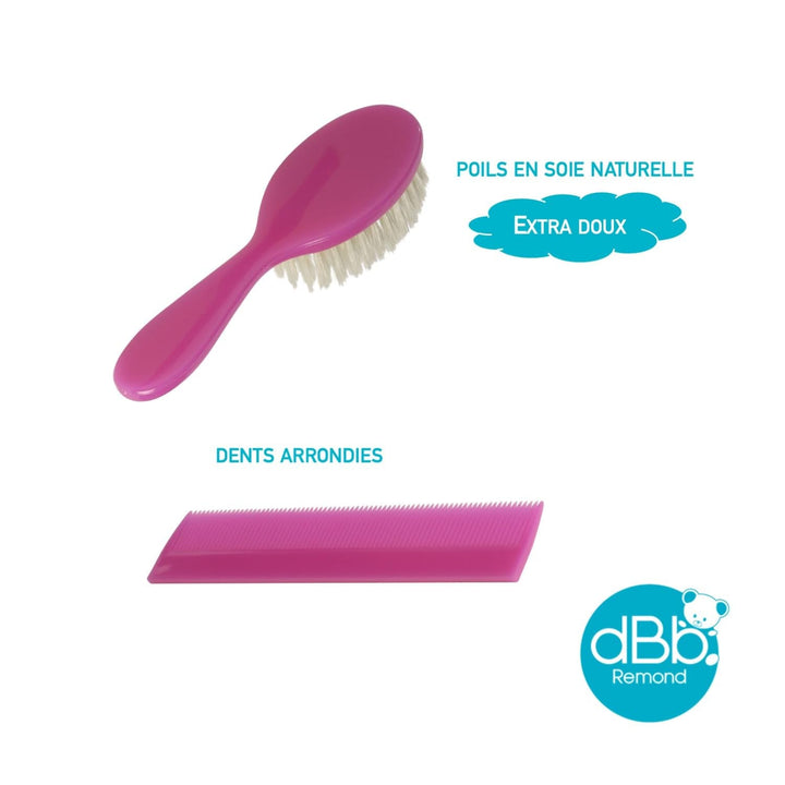 dBb-Remond 315008 Perie și pieptene din plastic Roz Transparent