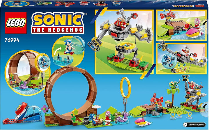 LEGO 76994 Sonic the Hedgehog Provocarea în buclă a lui Sonic în zona Green Hill, jucărie construibilă pentru copii, băieți și fete cu 9 personaje, inclusiv Dr Eggman și Amy