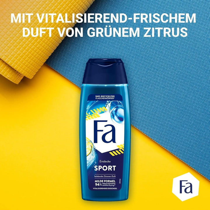 FA Gel de duș Sport, pachet de 6 x 250 ml