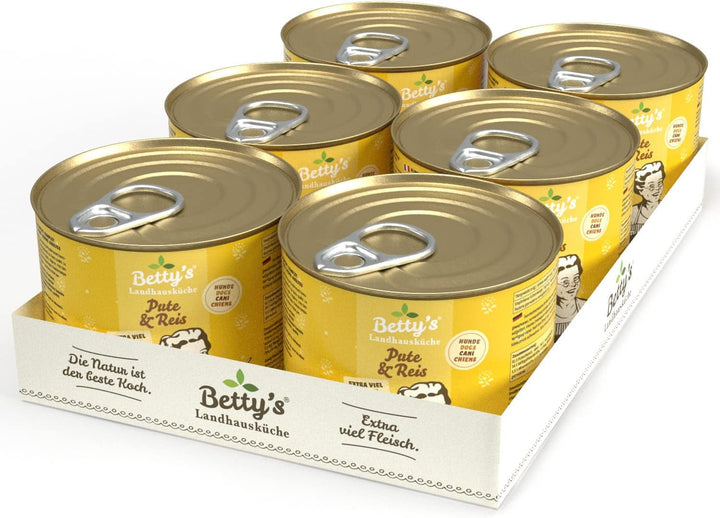 Betty'S Landhausküche cutie de hrană umedă pentru pisici, Fără cereale, Cea mai bună calitate, Carne de înaltă calitate, Gently cooked, Potrivit pentru toate rasele de pisici, Pui și fazan cu ulei de borangic 6 X 200 G