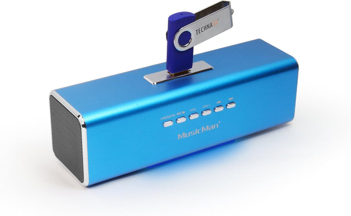 Musicman MA Soundstation Difuzor portabil - Sunet stereo - Radio Fm, Mp3 player, USB, AUX / line-in, slot pentru card micro SD - 6 ore timp de redare - Ideal pentru călătorii (negru)