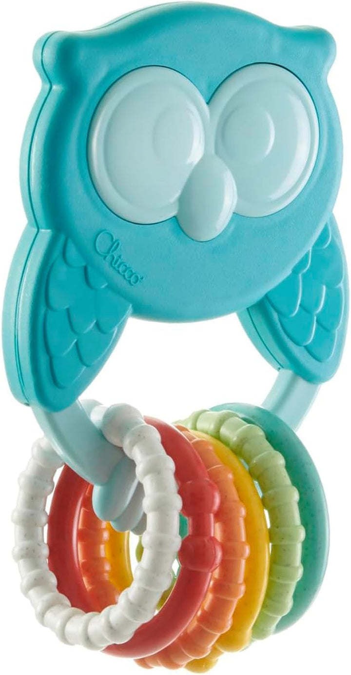 Chicco ECO+ clopoțel lalea, ușor de apucat și agitat, din plastic reciclat, fără culoare, cu clinchet amuzant, jucărie pentru copii, 3-18 luni Jucarii Bebe Naty Shop Zăngănit "Owly