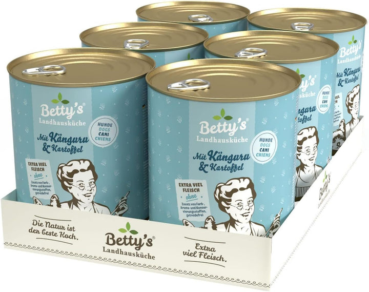 Betty'S Landhausküche cutie de hrană umedă pentru pisici, Fără cereale, Cea mai bună calitate, Carne de înaltă calitate, Gently cooked, Potrivit pentru toate rasele de pisici, Pui și fazan cu ulei de borangic 6 X 200 G