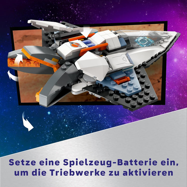 Nava spațială LEGO City, jucărie spațială cu navetă spațială pentru copii de construit, băieți și fete de la 6 ani, set cu figurină astronaut 60430