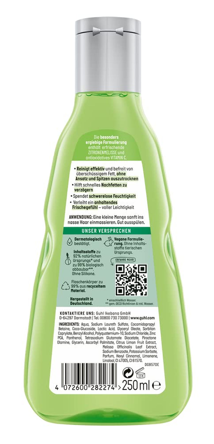 Guhl Frische & Leichtigkeit Anti-Fett Shampoo - Inhalt: 250 Ml - Haartyp: Fettig, Normal