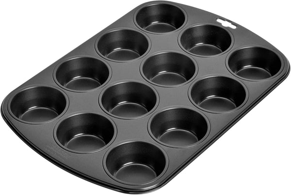 Original Kaiser Inspiration Muffinform Blech Für 12 Muffins, Muffin Backblech 38 X 27 Cm, Beschichtet, Standardgröße, Cupcake Formen, Muffinblech, Schwarz