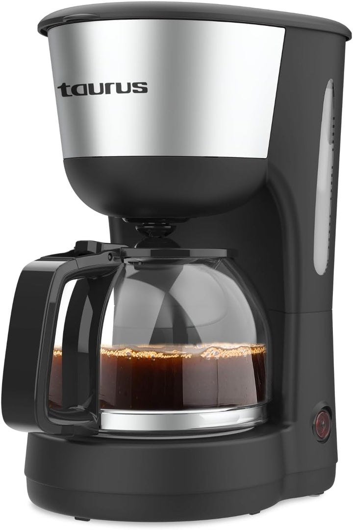 Espressor Verona 12, 680 W, 1250 ml, Intense Flavour Tech, plită, filtru permanent lavabil, cană de sticlă anti-picurare, design compact negru mat, fără BPA