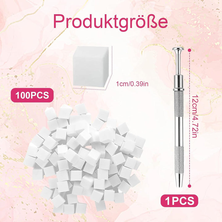 100 Stk Nail Art Schwamm Mit Metallgreifer, Nailart-Zubehör, Baby Boomer, Rendering-Werkzeuge Mit Greifer-Blöcken, Maniküre-Gradient Nail Art Schwamm, Für Pinselset, Nägel, Nageldesign-Zubehör