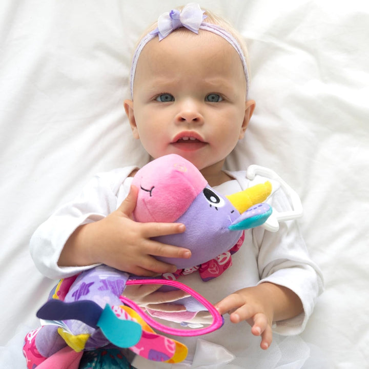 Playgro activity friend unicorn Stella, remorcă pentru cărucior, de la 0 luni, roz/violet, 40183 Jucarii Bebe Naty Shop