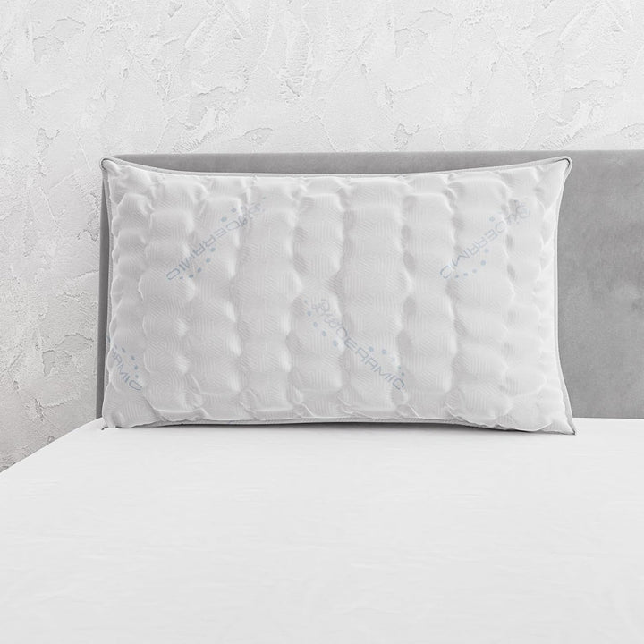 Lenjerie de pat italiană MB Home Italia, pernă, bioceramică, gri deschis, 45 x 75 cm
