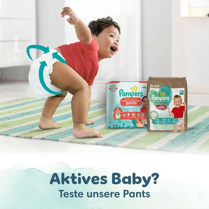 Pampers Baby Windeln Größe 6 (13+Kg) Harmonie, MONATSBOX, Sanfter Hautschutz Und Pflanzenbasierte Inhaltsstoffe, 144 Stück