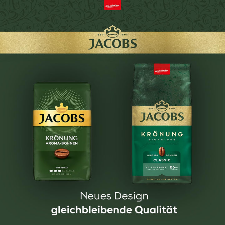 Jacobs Krönung Aroma Bohnen Classic 500G – Volles Aroma, Nussig, Zitrusnote, Arabica & Robusta Bohnen, Intensität 6/10, Ideal Für Klassischen Kaffee