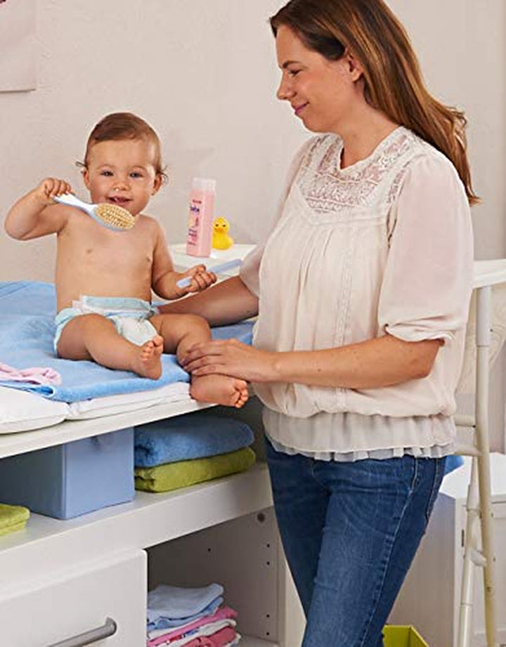 Pieptene și perie Rotho Babydesign, peri naturali, de la 0 luni, TOP/Bella Bambina, Babybleu Perl (albastru deschis), 20059010301