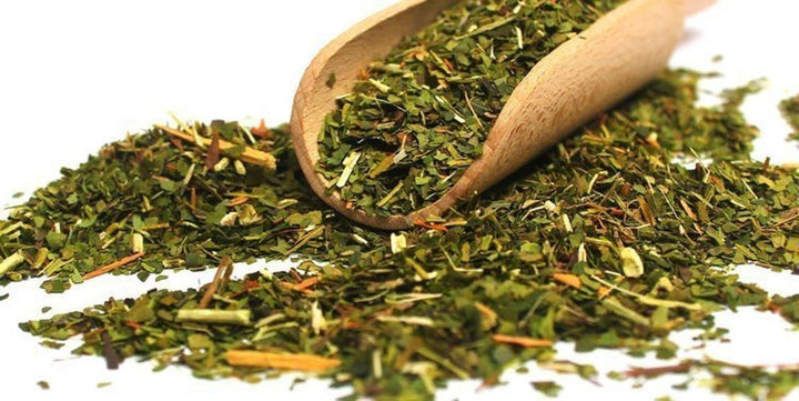 Yerba  „Potente” 400 G | Ceai Mate brazilian cu scoarță de Catuaba, rădăcină de ginseng siberian, scoarță de Lapacho și Muira Puama | Ingrediente naturale | Frunze verzi de Mate