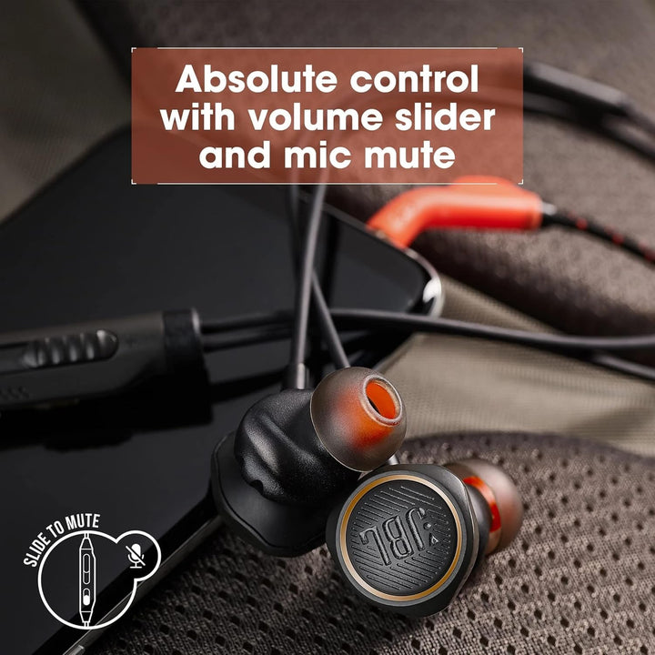 JBL Quantum 50 In-Ear Gaming Headphones - Negru - Pentru PC și consolă - Cască cu microfon și funcție Mute - Compatibilă cu toate platformele