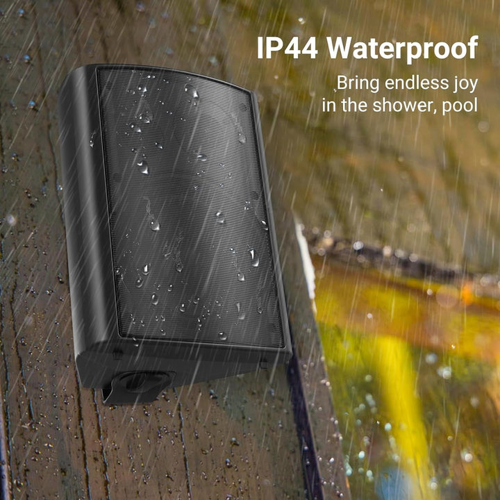 STUDIOFINIX 6,5 Zoll 400 Watt Wasserdicht Außenlautsprecher Outdoor-Lautsprecher Bluetooth Wandhalterung Lautsprecher Wasserdicht Wetterfest Für Patio Garage Home Outdoor (Schwarz)