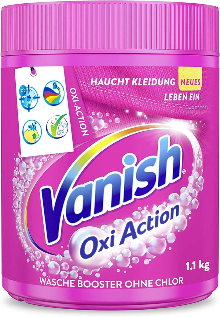 Vanish Oxi Action Powder Pink - 1 X 1.65 Kg - pudră de îndepărtare a petelor și de îmbunătățire a rufelor fără clor - pentru rufe colorate